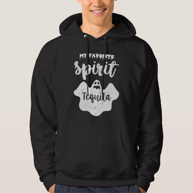 Veste À Capuche Mon alcool préféré Tequila  Ghost Booze Halloween (Devant)