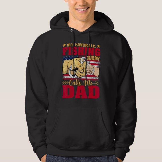 Veste À Capuche Mon ami de pêche préféré m'appelle papa père's Da (Devant)