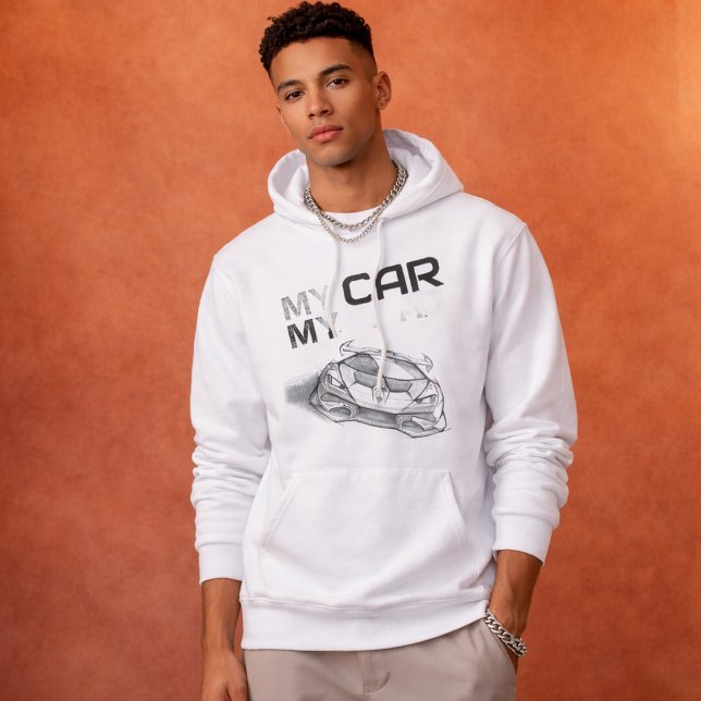 Veste À Capuche Mon Auto Ma Route – T-shirt Graphique de Supercar  (Créateur téléchargé)