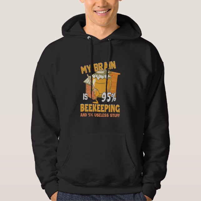 Veste À Capuche Mon Cerveau Est 95 Pour Cent Apiculture (Devant)