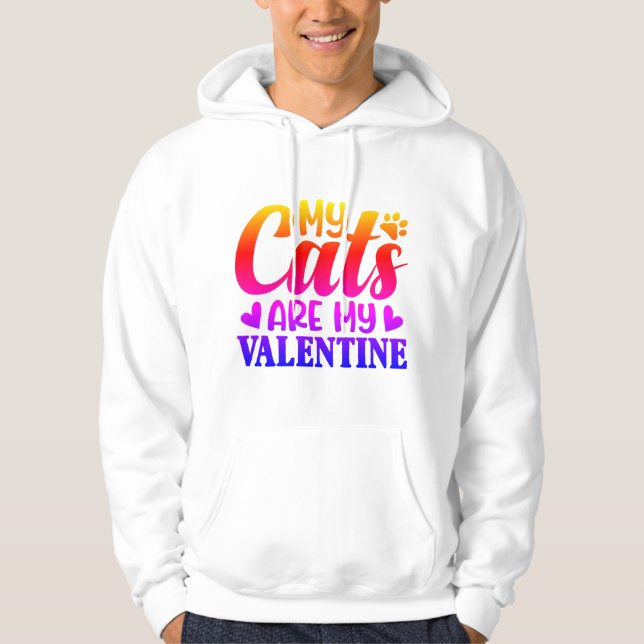 Veste À Capuche Mon Chat Est Mon Pull De La Saint-Valentin – Drôle (Devant)