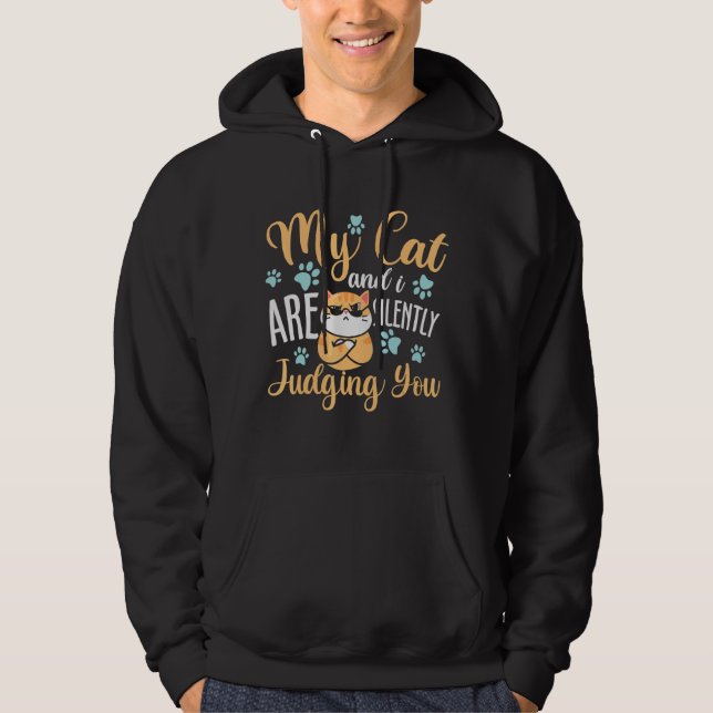 Veste À Capuche Mon Chat Et Moi Vous Jugeons (Devant)