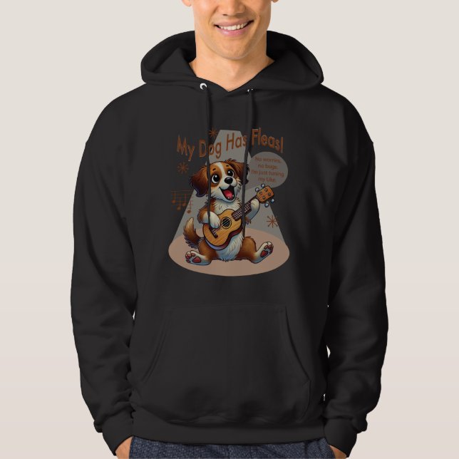 Veste À Capuche Mon Chien A Fleas Ukulele Tuning Chanson (Devant)