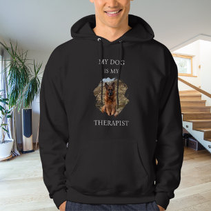 Veste À Capuche Mon chien est ma photo thérapeute noir