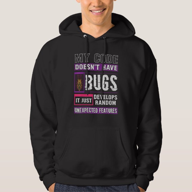 Veste À Capuche Mon code de développeur n'a pas de code drôle de b (Devant)