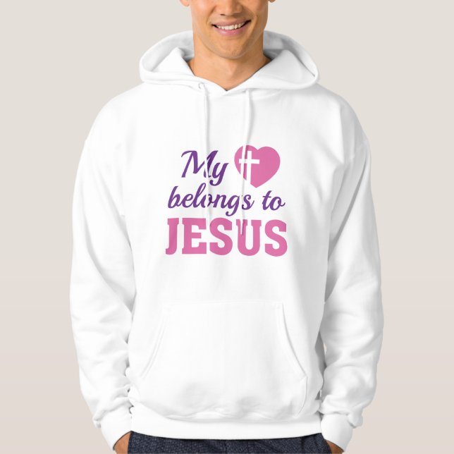 Veste À Capuche Mon cœur appartient à Jésus (Devant)