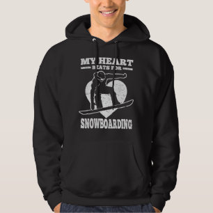 Veste À Capuche Mon cœur bat pour le snowboard Snowboardeur