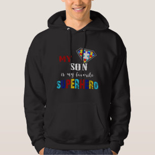 Veste À Capuche Mon Fils Est Mon Superhéros Préféré Autisme Don 8 