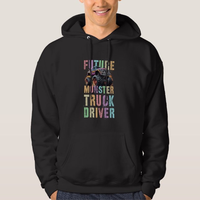 Veste À Capuche Mon FUTURE MONSTER TRUCK DRIVER Bus Conduite Est M (Devant)