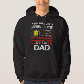 Veste À Capuche Mon Joueur De Softball Favori M'Appelle Papa Améri