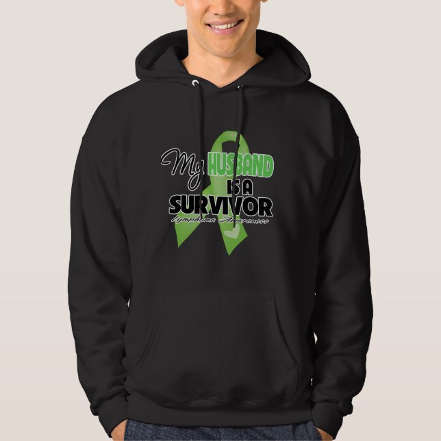 Veste À Capuche Mon mari est un survivant - lymphome (Devant)