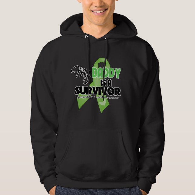 Veste À Capuche Mon papa est un survivant - lymphome (Devant)