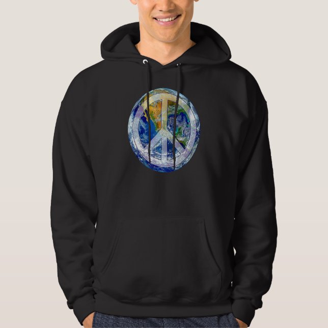 Veste À Capuche Monde Paix Conscient Humanité Amour & Kindness Ore (Devant)