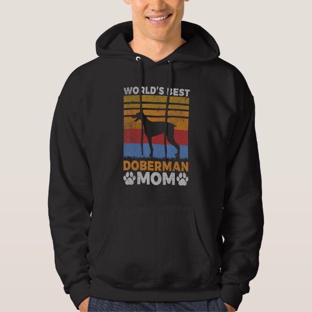 Veste À Capuche Mondes meilleur Doberman Maman (Devant)