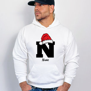 Veste À Capuche Monogramme Famille Noël Personnalisez Avec Nom