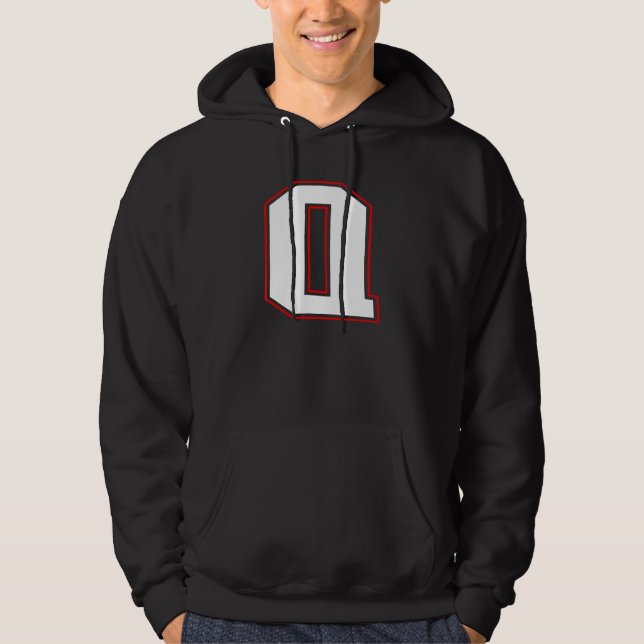 Veste À Capuche Monogramme initial Q Lettre Q Majuscule Alphabet (Devant)
