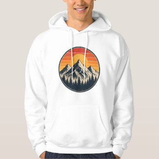 Veste À Capuche Montagne au coucher du soleil rétro