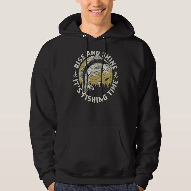 Veste À Capuche Monter & Briller C'Est Temps De Pêche Drôle Pêcheu (Devant)