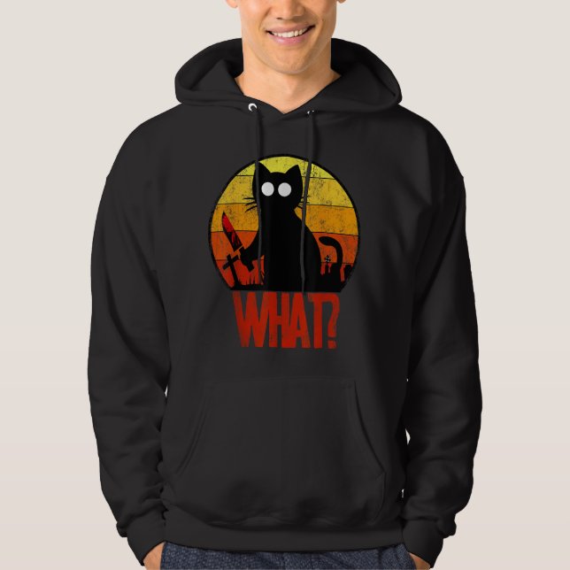 Veste À Capuche Mortel Black Psycho Cute Chat What Knife Christe (Devant)