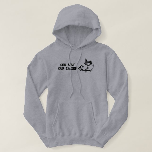Veste À Capuche Morue Sauvez Notre Saison Drôle De Pêche (Design devant)