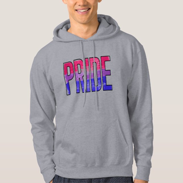 Veste À Capuche Mot Bisexuel Fier (Devant)