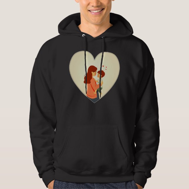Veste À Capuche Mother and Child Love Illustration – Warm camiseta (Devant)