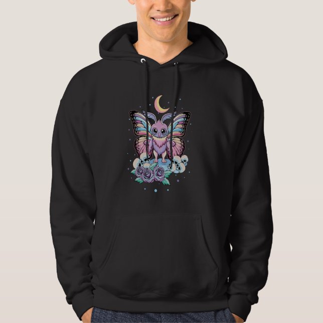 Veste À Capuche Mothman Moth Man Cute Kawaii Occult Satanic Pastel (Devant)