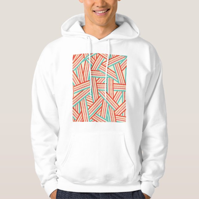 Veste À Capuche Motif Abstrait rayé coloré (Devant)