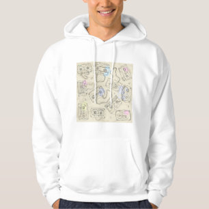 Veste À Capuche Motif de cassette mixte nostalgique des années 80