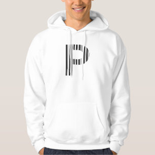 VESTE À CAPUCHE MOTIF DE CODE À BARRES DE LA PREMIÈRE INITIALE LET
