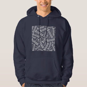 Veste À Capuche MOTIF DE MOT BISEXUEL BLANC -.png