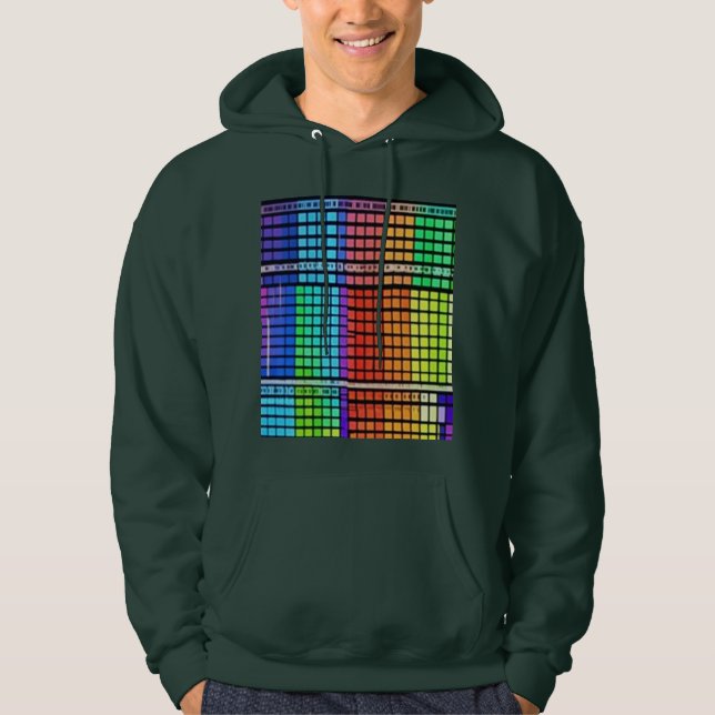 Veste À Capuche Motif géométrique arc-en-ciel vibrant - Conception (Devant)