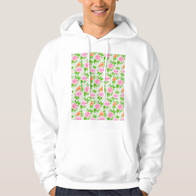 Veste À Capuche Motif Roses Roses Fleurs-23670 (Devant)