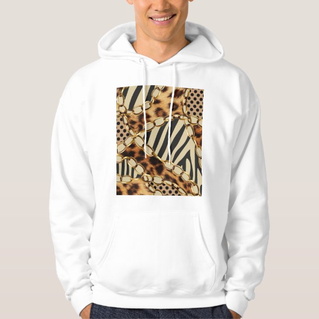 Veste À Capuche Motif sans couture Leopard Poster de animal (Devant)