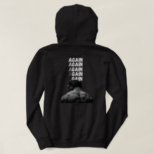 Veste À Capuche Motivation de salle AGAIN Impression au dos Fitnes