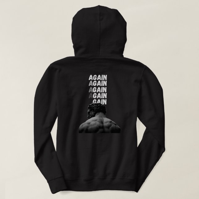 Veste À Capuche Motivation de salle AGAIN Impression au dos Fitnes (Design dos)