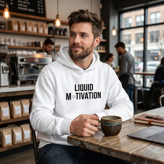 Veste À Capuche Motivation Liquide Accro Moderne à la Caféine  (Créateur téléchargé)