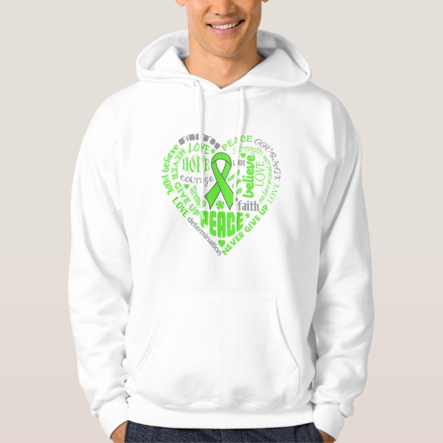 Veste À Capuche Mots de coeur de conscience de dystrophie (Devant)