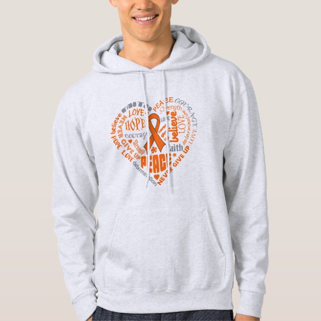 Veste À Capuche Mots de coeur de conscience de sclérose en plaques (Devant)