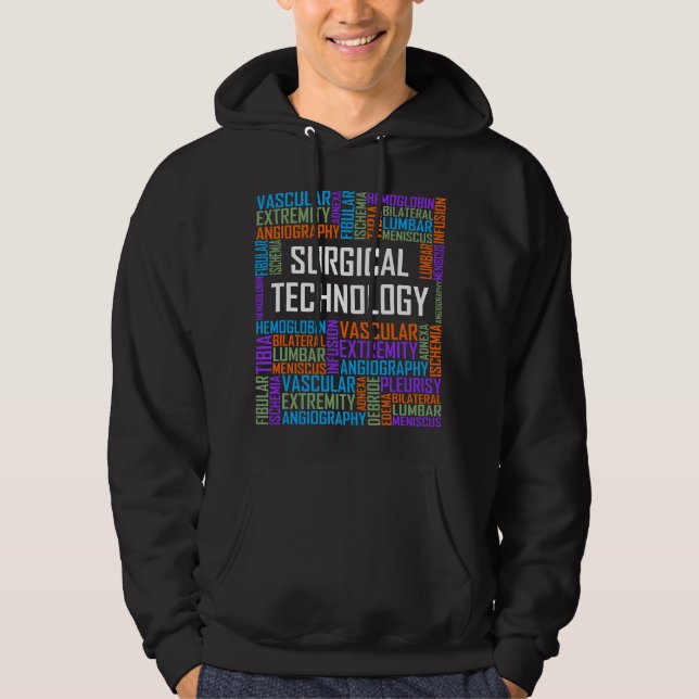 Veste À Capuche Mots de technologie chirurgicale Cadeau Tech Techn (Devant)