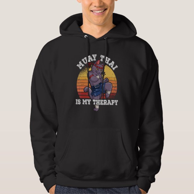 Veste À Capuche Muay Thai est ma thérapie (Devant)