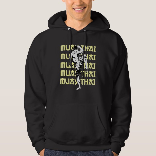 Veste À Capuche Muay Thai Fighter Répéter le texte Vérification de (Devant)