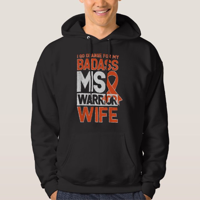 Veste À Capuche Multiple Sclerosis MS Awareness Badass Warrior Wif (Devant)