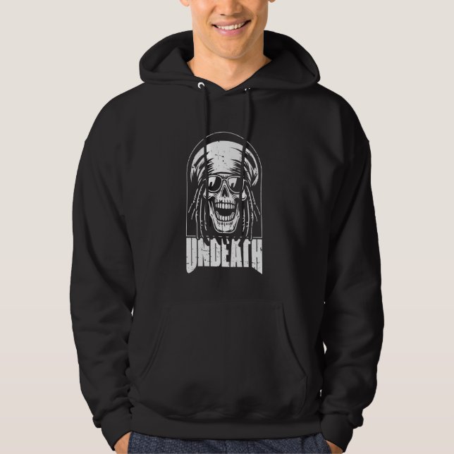 Veste À Capuche Musique crâne de reggae Rasta Rastafari - Rastafar (Devant)