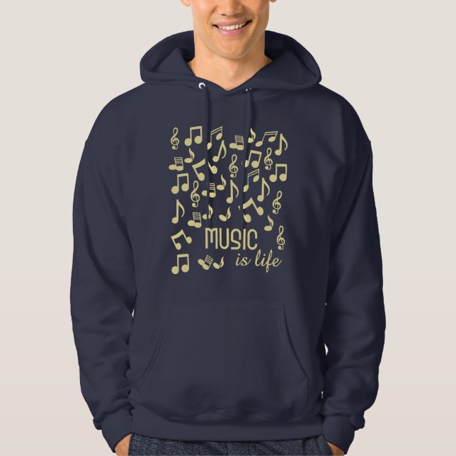 Veste À Capuche Musique est chemise Life (Devant)