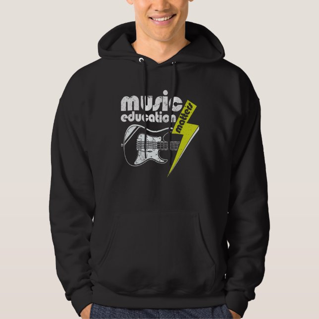 Veste À Capuche Musique Lover Citation Musique L'éducation compte  (Devant)