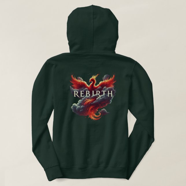 Veste À Capuche Mythique Phoenix Cloud Art Typographie (Design dos)