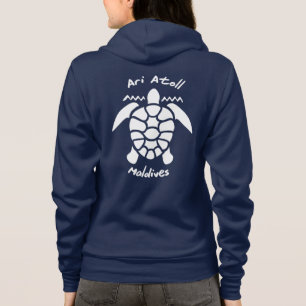 Veste À Capuche Nager avec des tortues aux Maldives sur l'atoll d'