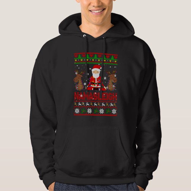 Veste À Capuche Namasleigh Christmas Sweater Santa Reindeer Workou (Devant)