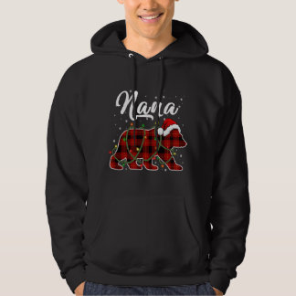 Veste À Capuche Nana Bear Xmas Rouge Plaid Correspondance de famil